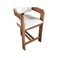 thumbnail image 4 of Meridian Furniture Sacha Cream Linen Textured Fabric Stool, 4 of 9