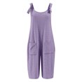 thumbnail image 3 of QATAINLAV Rompers for Women Loose Eyelet Embroidery Adjustable Strap Short Overalls Summer Casual Comfy Jumpsuits with Pockets 2025 Beach Vacation Outfits Purple S Christmas Clearance, 3 of 6