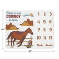 thumbnail image 6 of Sweet Jojo Designs Wild West Cowboy Brown Red Blue Fleece Milestone Baby Blanket 3 Piece Set, 6 of 6