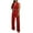 Red rompers for women, variant on Wycnly Rompers for Women Casual Business Button up Pocket Long Jumpsuits with Pocket Lapel Sleeveless Formal Solid Maxi Womens Jumpsuits on