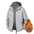 thumbnail image 4 of Txeol Fleece Lined Hooded Jacket for Men Warm Winter Zip Up Long Sleeve Coats Outdoor Thicken Outerwear with Pockets,Gray,XXXXL, 4 of 4