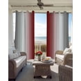 thumbnail image 4 of Red Grey White Blackout Curtains 63 Inches Long, Farmhouse Ombre Color Modern Simple Thermal Insulated Black Out Curtains, Darkening Window Curtain Drapes for Bedroom Living Room 52"x63" 2 Panels, 4 of 8
