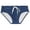 Navy, variant on Men's Classic Triangle Swim Trunks Soft Comfort Drawstring Briefs for Beach and Hawaii Vacation,S
