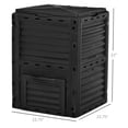 thumbnail image 2 of Large 80 Gallon Black Outdoor Compost Bin - Aerating Garden Compost Container for Backyard & Patio Use - Easy Assembly & Durable PP Plastic, 2 of 7
