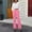 *Pink, variant on ClodeEU Women's Elastic High Waist Straight Leg Pants, Stretch Straight Leg Button Down Trousers with Pocket Army Green,Womens Plus M