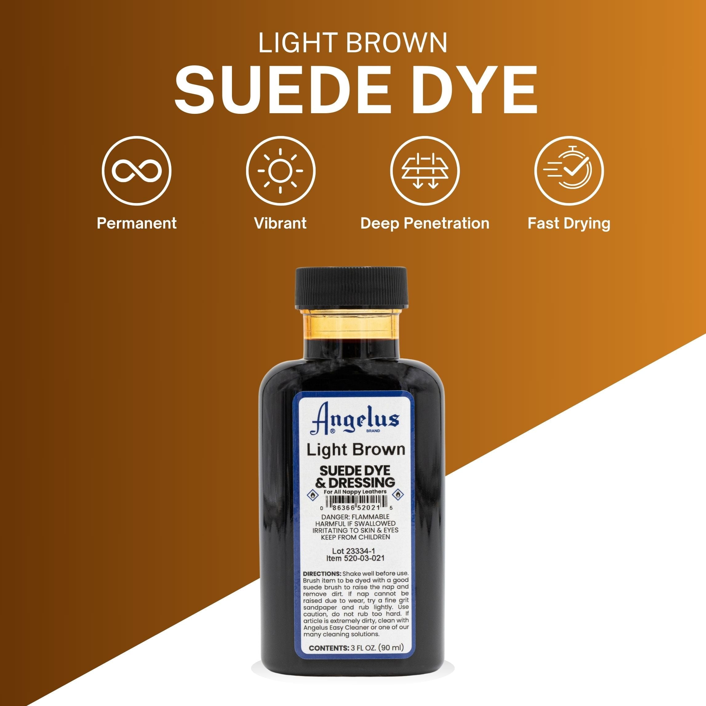Angelus Professional Grade Suede Dye, Light Brown for