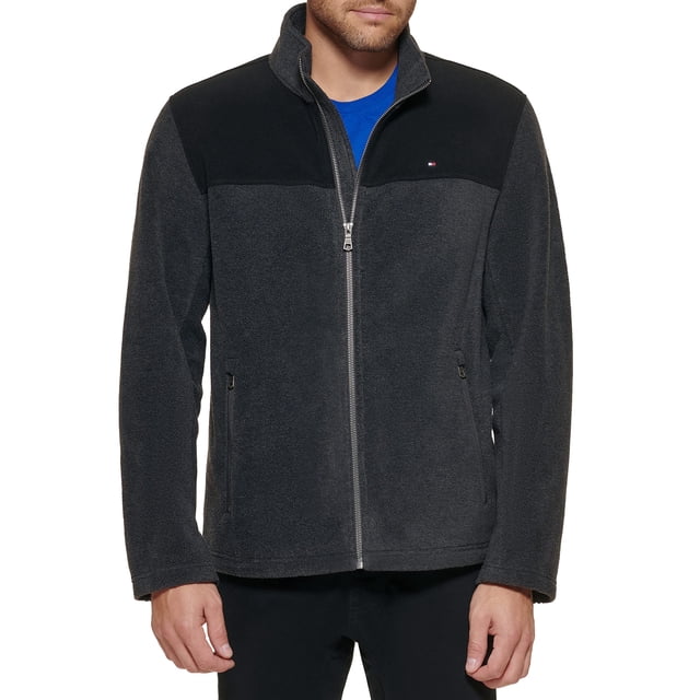 Chaqueta Tommy Hilfiger clásica con cremallera frontal, forro polar, negra