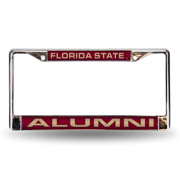 Florida State FSU NCAA Seminoles Chrome Metal ALUMNI License Plate Frame Holder