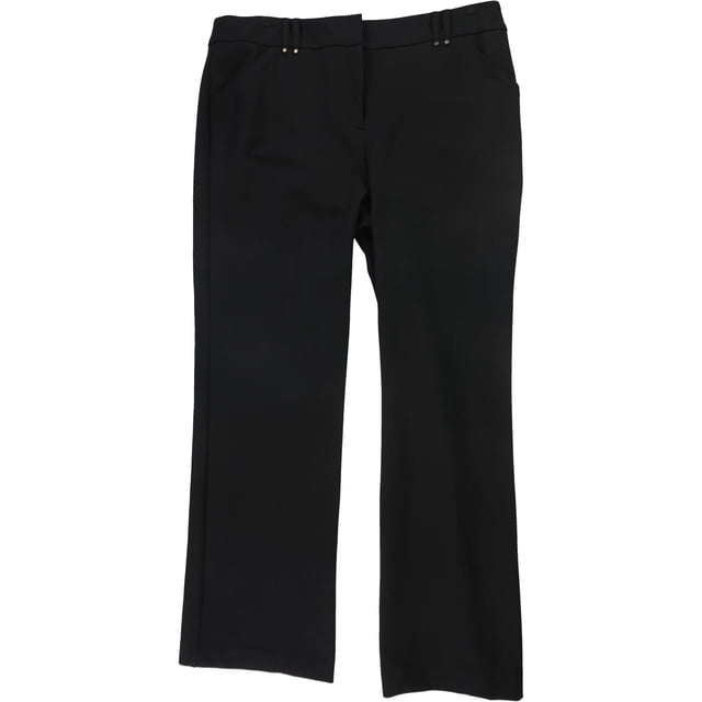 Alfani Pantalones casuales sólidos para mujer, Negro, 4