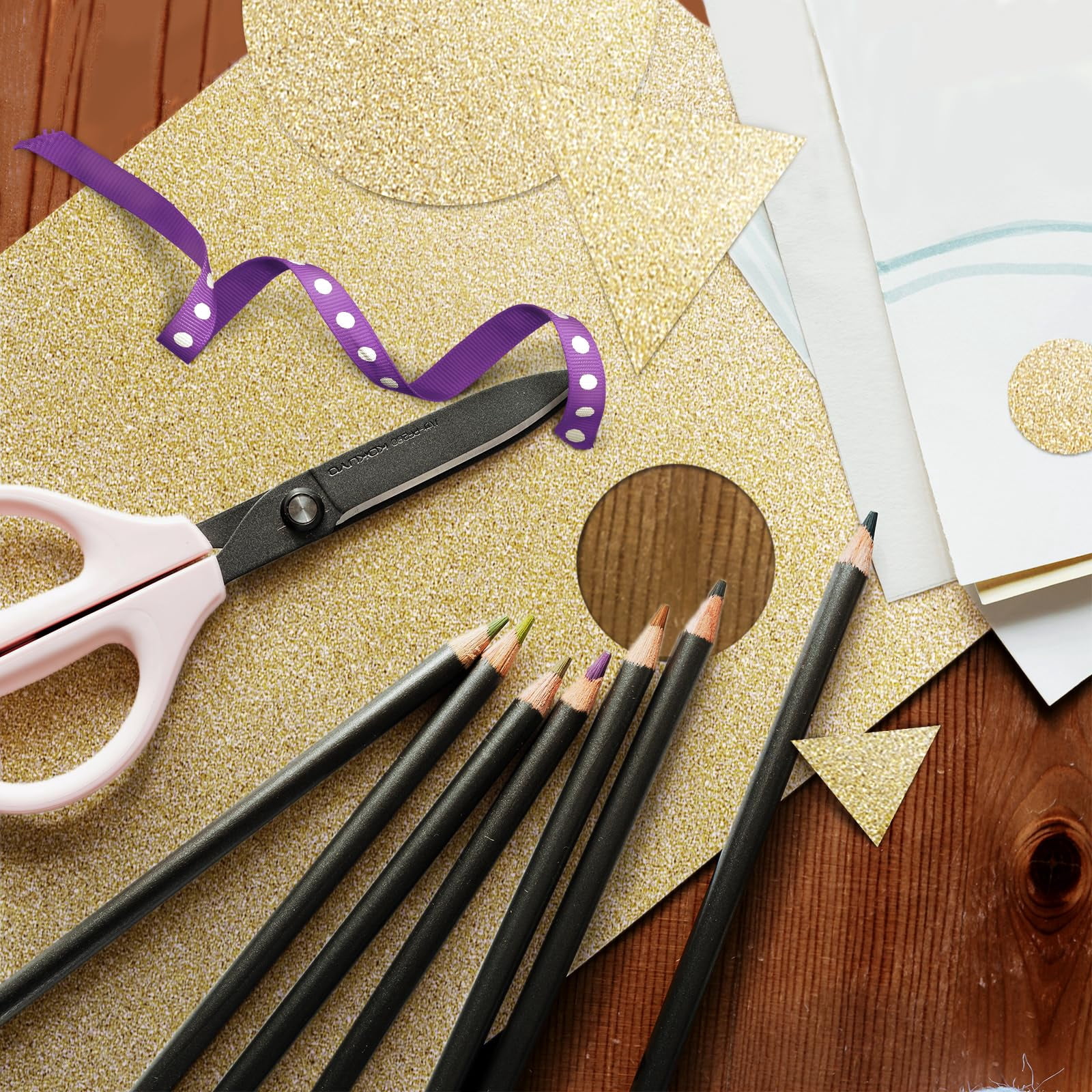 Glitter Cardstock 8.5x11 Double-sided 24 Sheets  Champagne No-shed Paper 280gsm/100lb Thick Card Stock For Circut Making Diy Projects Party Decorations Scrapbooking