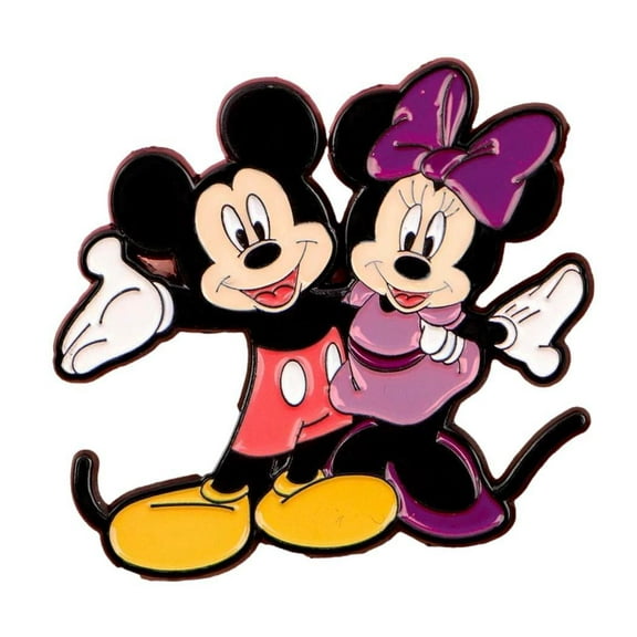 Mickey and Minnie Mouse Together Characters 1.25 inch Wide Metal Enamel Pin
