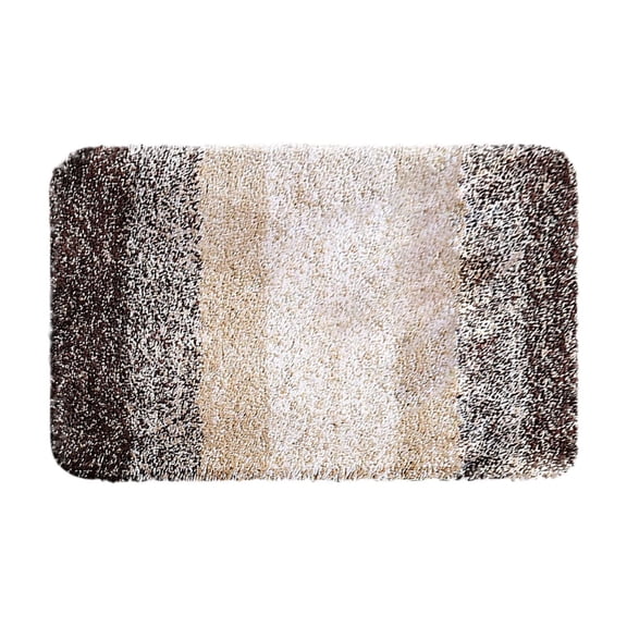 Non-Slip Flocking Bath Rug | Super Absorbent Microfiber Carpet | 50x80cm (15.7x31.4in) | Gray/Blue/Khaki/Navy | Machine Washable | Bathroom Kitchen Living Room Mats