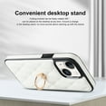 thumbnail image 6 of ELEHOLD for iPhone 14 Plus 6.7 inch 2022 Case, Luxury Rhomboid Quilted PU Leather Soft TPU Bumper 360 Degee Rotatable Metal Finger Ring Holder Kickstand Shockproof Case for iPhone 14 Plus, White, 6 of 8
