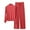 Red, variant on GERsome Women's 2 Piece Pajamas Outfits Long Sleeve Mock Neck Pullover Tops Wide Leg Pants Tracksuits Lounge Set M-XXL