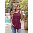 thumbnail image 5 of Womens Loose Fit Casual Flowy Tank Tops Sleeveless Summer Tops Wine red M, 5 of 9
