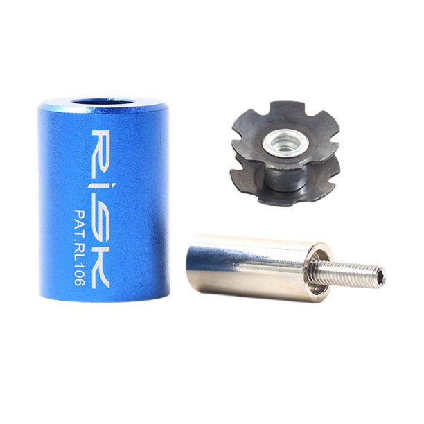 Sonducket Conductor de auriculares para bicicleta, horquilla delantera para bicicleta, tuerca de estrella sin rosca, instalador de 1-1/8'' Type2 NO2