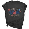 thumbnail image 3 of PXLKNZH 4th of July Top Women Short Sleeve Independence Day Crew Neck Graphic Tees 2025 Summer Lightweight Patriotic Holiday Shirts Weekly Sale,Black,L, 3 of 6
