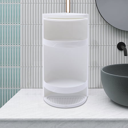 Corner Shelf Bathroom Storage Holder Organizer Shelf 360 Rotating Triangle Rack