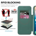 thumbnail image 5 of TECH CIRCLE for Galaxy S25 Flip Wallet Case 6.2" 2025, Magnetic Clear Back, Compatible with MagSafe, 3 Card Slots, RFID Blocking, Camera Lens Protector, PU Leather Protective Cover, Darkgreen, 5 of 8
