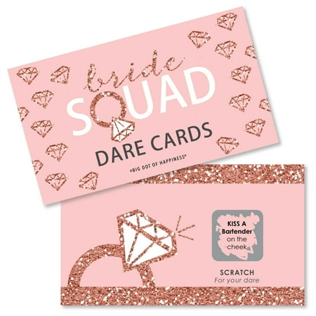 Big Dot of Happiness Bride Squad - Rose Gold Bridal Shower or Bachelorette Party Game Scratch Off Dare Cards - 22 Count price history on PriceWatchPro