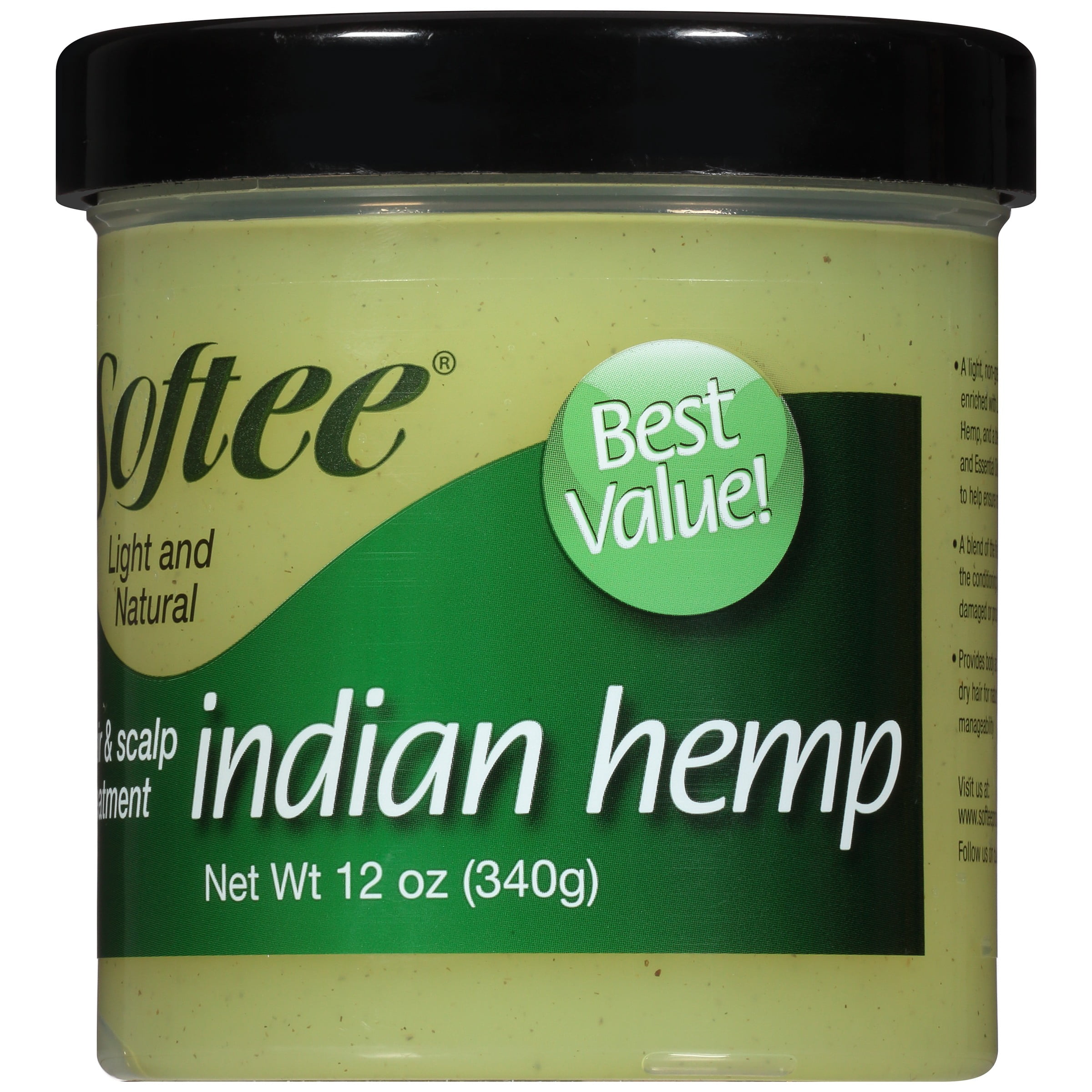Softee Indian Hemp Light and Natural Hair & Scalp Treatment, 12 oz