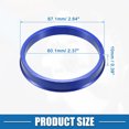 thumbnail image 4 of 4 Pcs Car Hub Centric Rings OD 67.1mm to ID 60.1mm Hub Centric Rings Wheel Bore Center Spacer Blue, 4 of 7