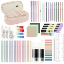 MoKo 60Pcs Aesthetic School Supplies with Pencil Case for Students Stationary College Essentials, Pink