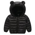 thumbnail image 4 of Godderr 3PCS Toddler Baby Winter Down Coats Jacket + down Pants+ Down Vest Jacket Outfits Bear Hoods Warm Jacket Outerwear Zip Clothes Set for Boys Girls 1-5Y, 4 of 5
