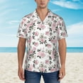 thumbnail image 4 of Lsque Rose Flowers pattern Hawaiian Shirt for Men, Unisex Summer Beach Casual Short Sleeve Button Down Shirts-, 4 of 9
