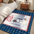 thumbnail image 4 of 4'x6' Area Rugs, Blue Plaid Christmas Snowman Indoor Outdoor Area Rug for Living Room Bedroom, Xmas Winter Snowflake Washable Bathroom Rugs Kitchen Floor Carpet Mats Home Decor Aesthetic, 4 of 8
