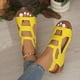 thumbnail image 4 of Sandalias de Cuña de las Mujeres Casuales Moda Verano Color Sólido Fondo Grueso Playa Boca de Pescado Corte Cuña Tacón Bajo Sandalias de las Mujeres con Correa Trasera Correa Elástica, 4 of 9