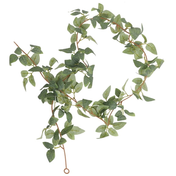 PAMINGONO 1Pack Simulation Vine Green Leaves Garland Indoor Outdoor Decoration 175x5.1in Plastic Silk Cloth