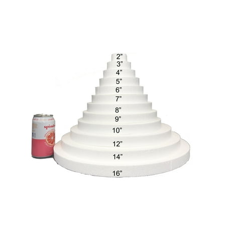 Round Dense Foam - White 2x1 Inch Round Smooth Foam Craft Disc for Decorations, Crafting, Projects or Art - 12 Pieces
