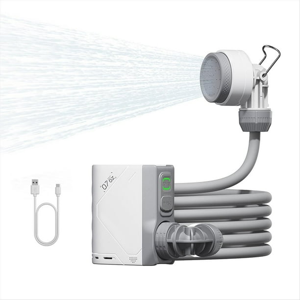 Ducha Eléctrica Portátil para Acampar Al Aire Libre, Resistente Al Agua IPX7, Bomba de Ducha Compacta para Aventuras Al Aire Libre y Limpieza del Hogar.