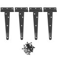 thumbnail image 4 of 12 bisagras de puerta resistentes de 6 pulgadas, bisagra en forma de T para puertas de madera (negra), 4 of 5