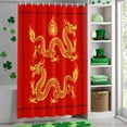 thumbnail image 4 of Shower Curtain, Chinese Spring Festival Waterproof Shower Curtain Set with Hooks for Bathroom Showers,Stalls and Bathtubs,60x72In New Year Dragons on Red under, 4 of 9
