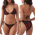 thumbnail image 3 of Balery Red Dragon On Black Pijama Estampado Bikini de Dos Piezas para Mujer - Conjunto de Bikini Ajustable Sexy y Cómodo para Playa, 3 of 6
