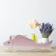 thumbnail image 4 of Estatua de pez de madera, figura decorativa, obra de arte, adorno de mesa coleccionable Rosa, 4 of 7