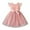 Pink, variant on Girls Fashion Party Outfit Children's Clothing Small and Medium Sized Bow Tie Fly Sleeve Mesh Dress Summer
