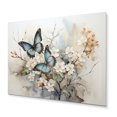 thumbnail image 2 of Designart "Azure Pearl Butterfly Moment Of Chance" Animals Metal Wall Art, 2 of 5