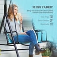 thumbnail image 5 of 2 Person Porch Swing with Canopy, Storage Table, Cup Holder, Blue, 5 of 7