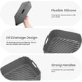 thumbnail image 4 of 2 Pack Air Fryer Silicone Liners, Square Airfryer Liners, Silicone Air Fryer Liners Reusable for 4-6 QT, Air Fryer Accessories Replacement for Parchment, Airfryer Liners Silicone Gray&Gray, 4 of 5