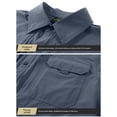 thumbnail image 3 of Mens Stretch Quick Dry Long Sleeve Button Down Tactical Shirts, Multi Pockets Breathable Lightweight Outdoor Work Shirts for Fishing Hunting Camping Travel Spring Fall Blue, 3 of 8