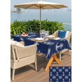 thumbnail image 6 of 60x120 Inch Outdoor Tablecloth with Umbrella Hole Zipper Rectangle Navy Blue Anchor Nautical Rectangular Tablecloths Outside Waterproof Rudder Coastal Summer Ocean Patio Table Cloth Cover for Picnic, 6 of 8