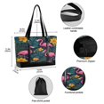 thumbnail image 2 of FORMRS Canvas Laptop Tote Bag for Women with 15.6" Computer Compartments Shoulder Handbag, Yellow Floral Flamingo, 2 of 7