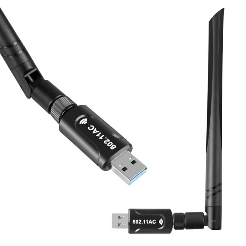 Adaptador WiFi USB 1200Mbps QGOO USB 3.0 WiFi Dongle 802.11 ac Adaptador de  red inalámbrico con doble banda 2.42GHz/300Mbps 5.8GHz/866Mbps 5dBi Antena