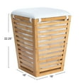 thumbnail image 2 of Household Essentials Slatted Natural Bamboo Hamper with Cushioned Lid and Removable Cotton Bag, Natural, 2 of 10