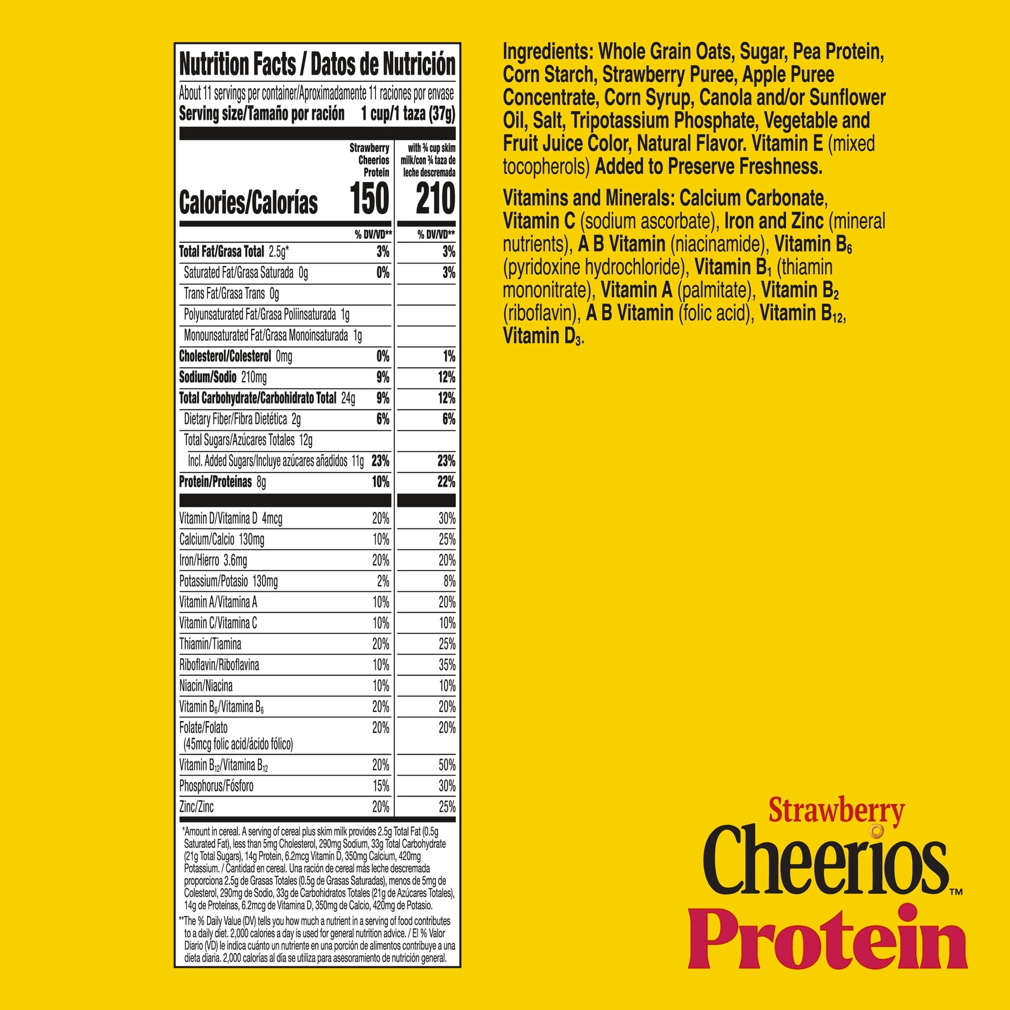 Cheerios Protein Cereal, Strawberry, 8g Protein, Family Size
