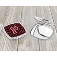 thumbnail image 3 of Letter P Chevron Garnet and Black  Compact Mirror, 3 of 4