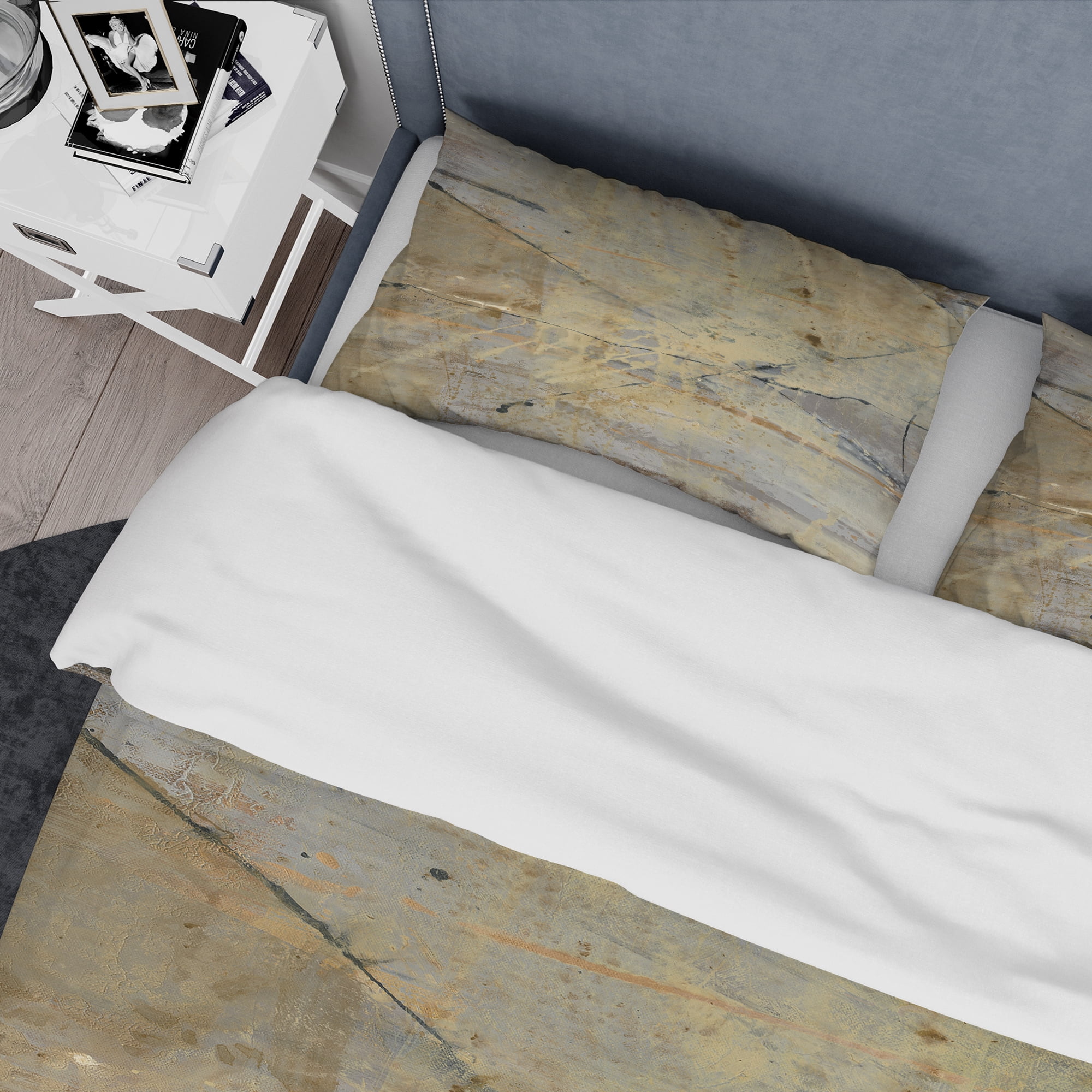 Designart 'Geometric Cream Block III' Geometric Duvet Cover Set